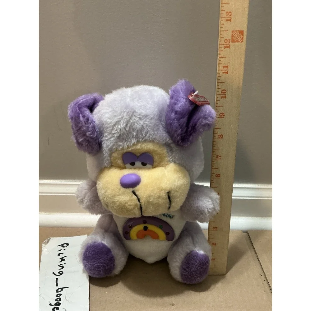 Vintage Musical Lite-Ups Plush Purple Dog Rainbow DanDee Working